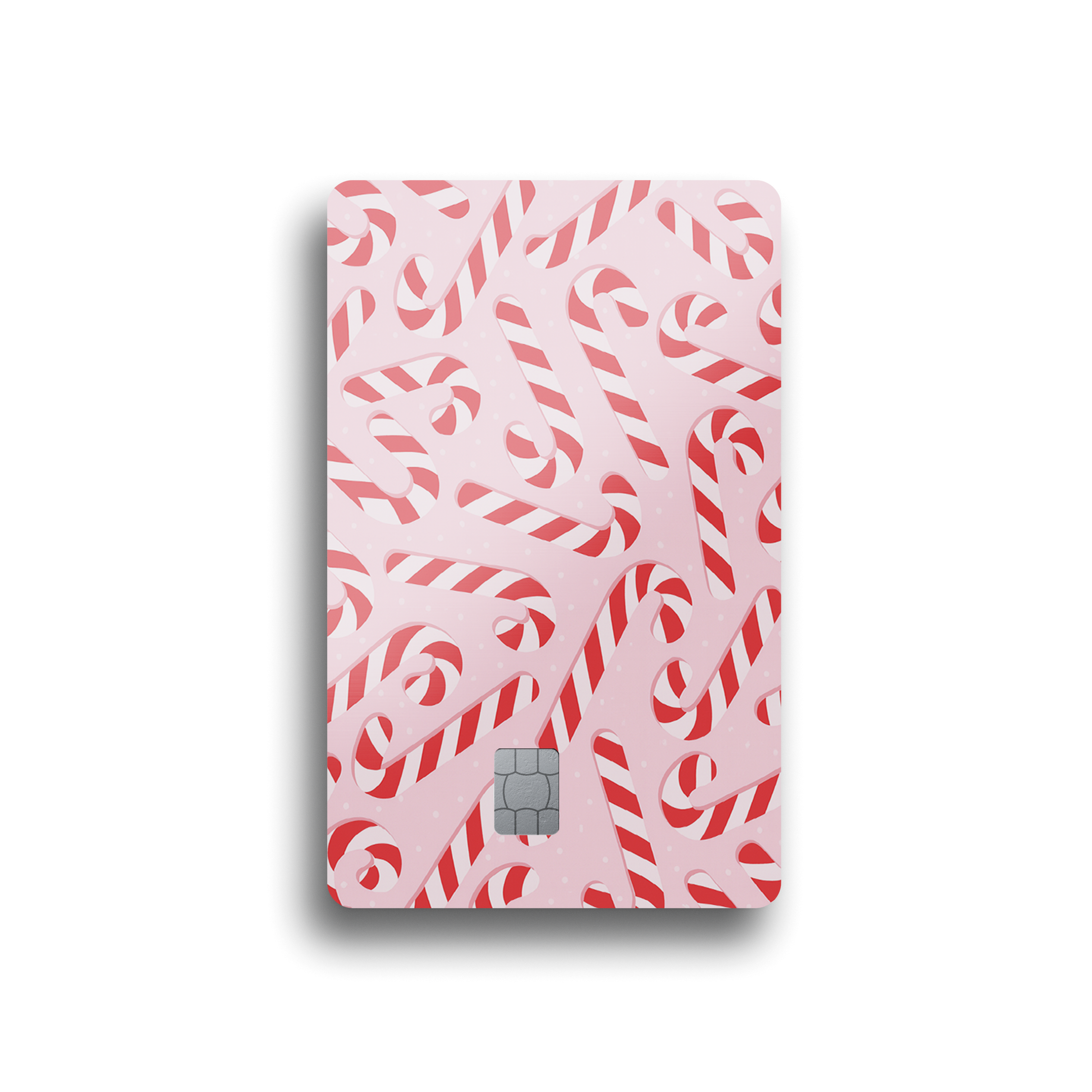 Pink Candy Cane Christmas Card Skin